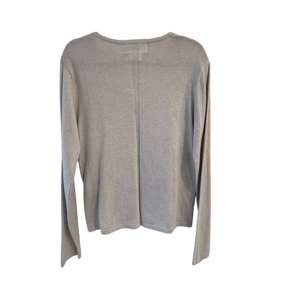 Colorush Size S V-Neck Lightweight Sweater Cotton Silk Cashmere Pebble Gray - Picture 2 of 9